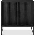 Best Choice Products 2-Door Slatted Storage Cabinet, Accent Furniture w/ Non-Scratch Foot Pads