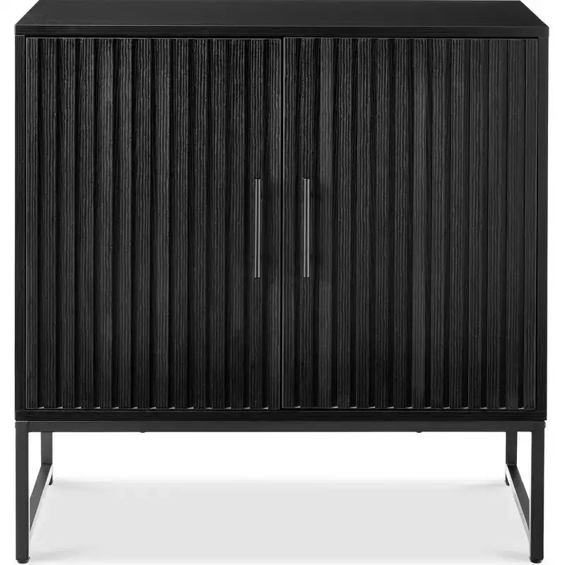 Best Choice Products 2-Door Slatted Storage Cabinet, Accent Furniture w/ Non-Scratch Foot Pads