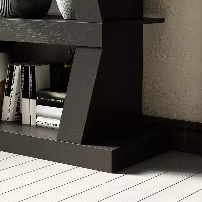 Étagère ouverte Étagère décorative Forme unique Rangement multifonctionnel Compartiments de rangement multiples Noir