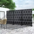 Star 01 Black Galvanized Steel Screen 183x120x40cm