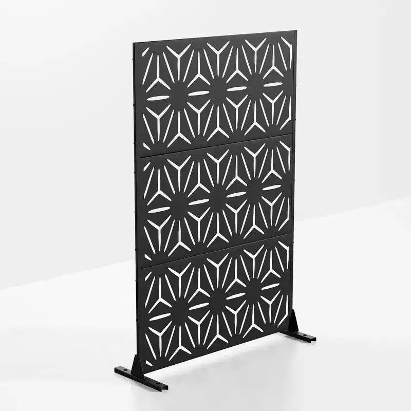Écran en acier galvanisé noir 183x120x40cm