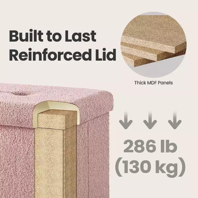 Petit pouf de rangement pliant, 31 x 41 x 31 cm, pouf solide avec rangement caché, supporte jusqu'à 130 kg