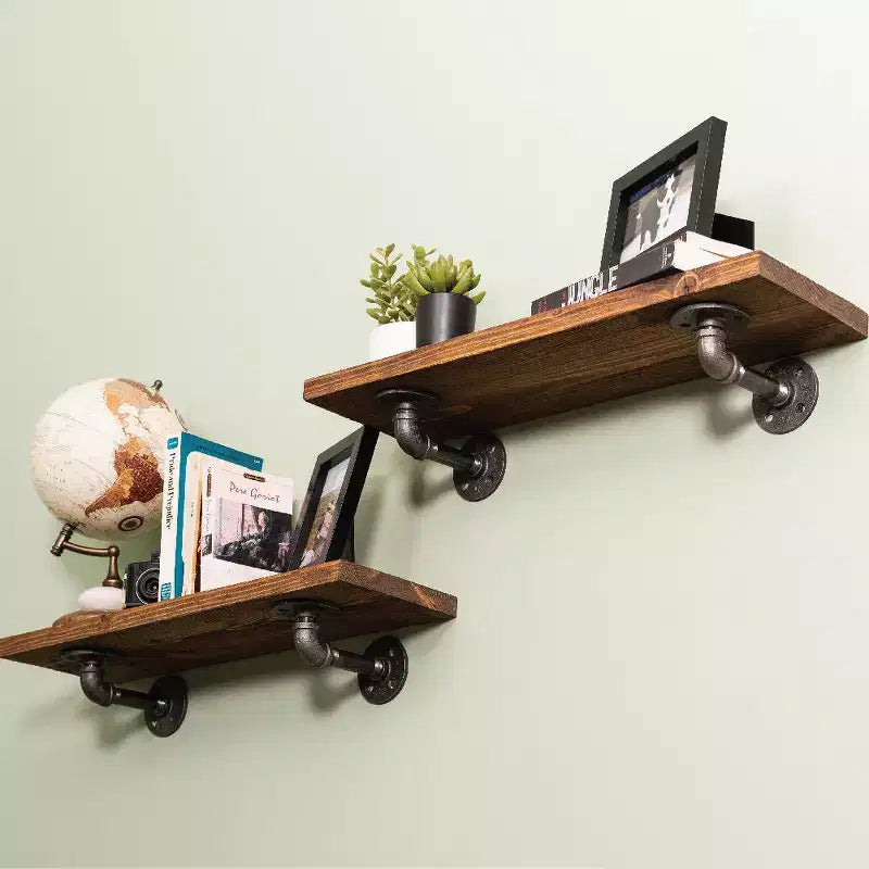 Tablettes Autumn Brown de 24 po avec supports en L