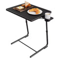 Adjustable TV Tray Table TV Dinner Tray on Bed Sofa, Comfortable Folding Table with 6 Height and 3 Tilt Angle Adjustments, End Table