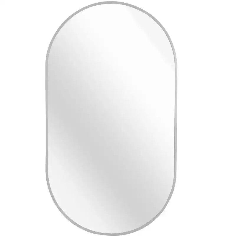 Miroir de salle de bain ovale minimaliste avec cadre en aluminium, miroir suspendu, miroir mural pour salle de bain, salon, chambre à coucher