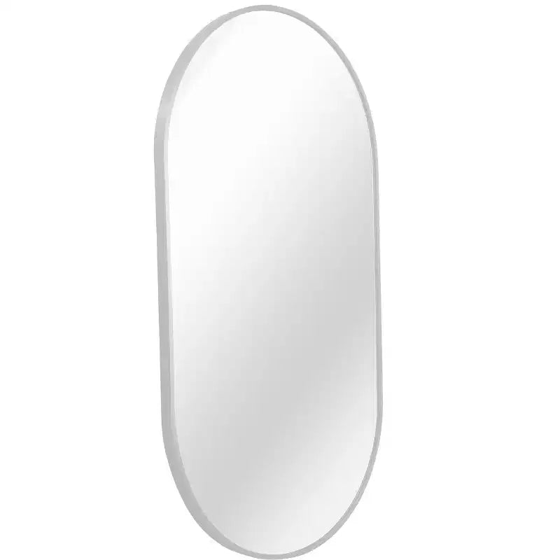 Miroir de salle de bain ovale minimaliste avec cadre en aluminium, miroir suspendu, miroir mural pour salle de bain, salon, chambre à coucher