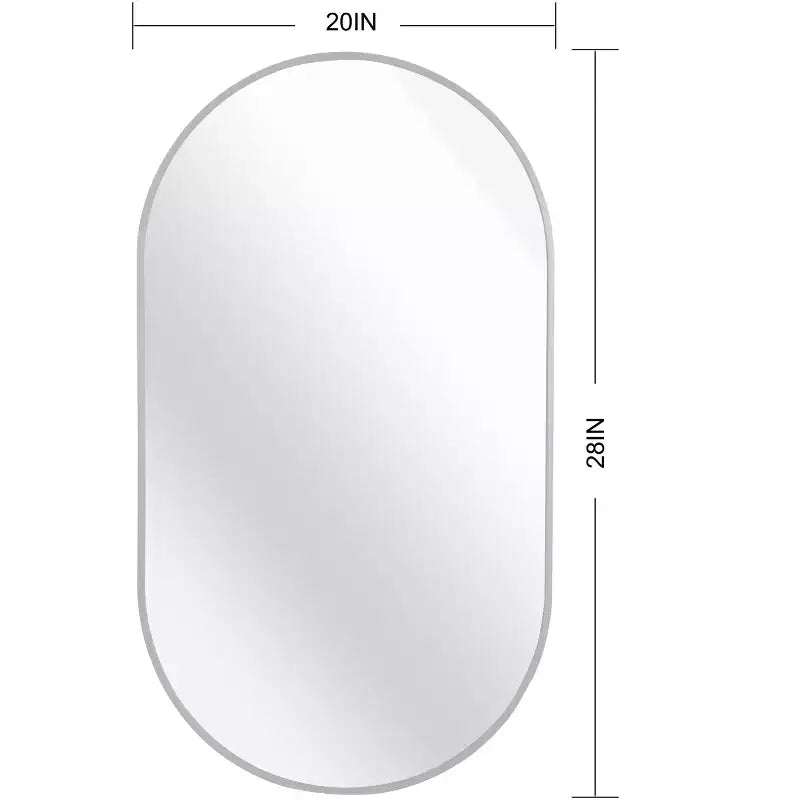 Miroir de salle de bain ovale minimaliste avec cadre en aluminium, miroir suspendu, miroir mural pour salle de bain, salon, chambre à coucher