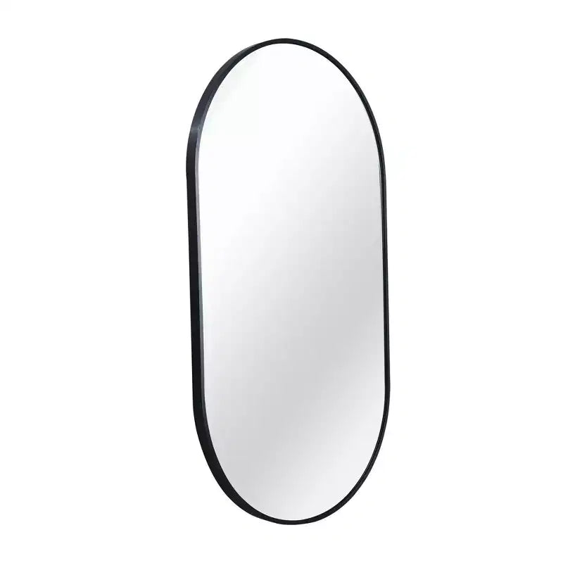 Miroir de salle de bain ovale minimaliste avec cadre en aluminium, miroir suspendu, miroir mural pour salle de bain, salon, chambre à coucher