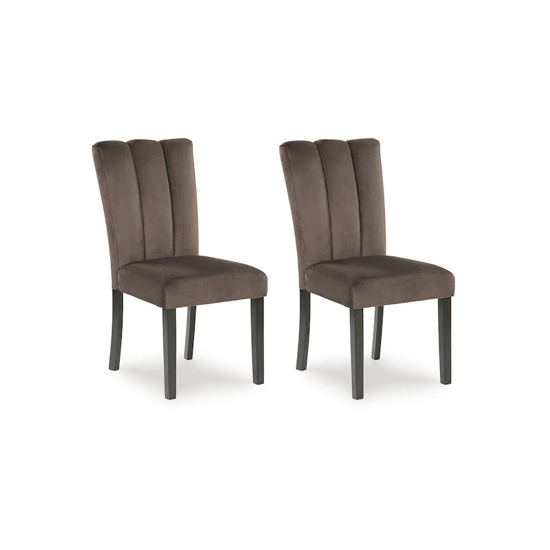Chaise de salle à manger rembourrée marron/noir - 49,5 L x 59 P x 97,8 H cm