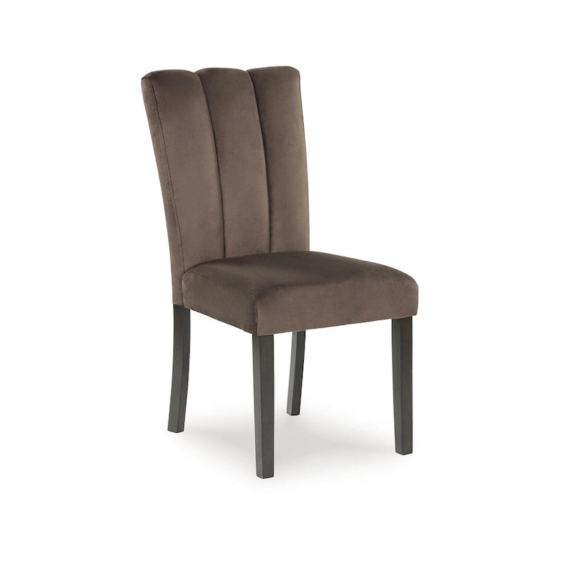 Chaise de salle à manger rembourrée marron/noir - 49,5 L x 59 P x 97,8 H cm