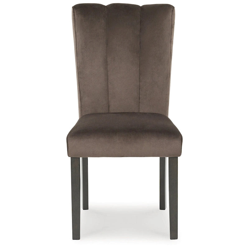 Chaise de salle à manger rembourrée marron/noir - 49,5 L x 59 P x 97,8 H cm