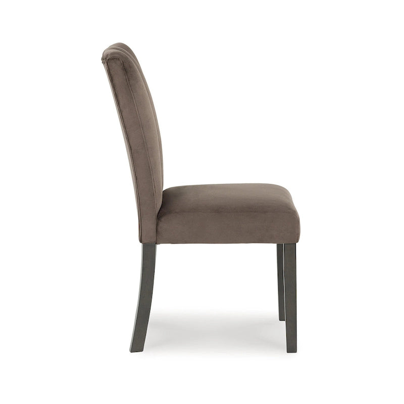 Chaise de salle à manger rembourrée marron/noir - 49,5 L x 59 P x 97,8 H cm
