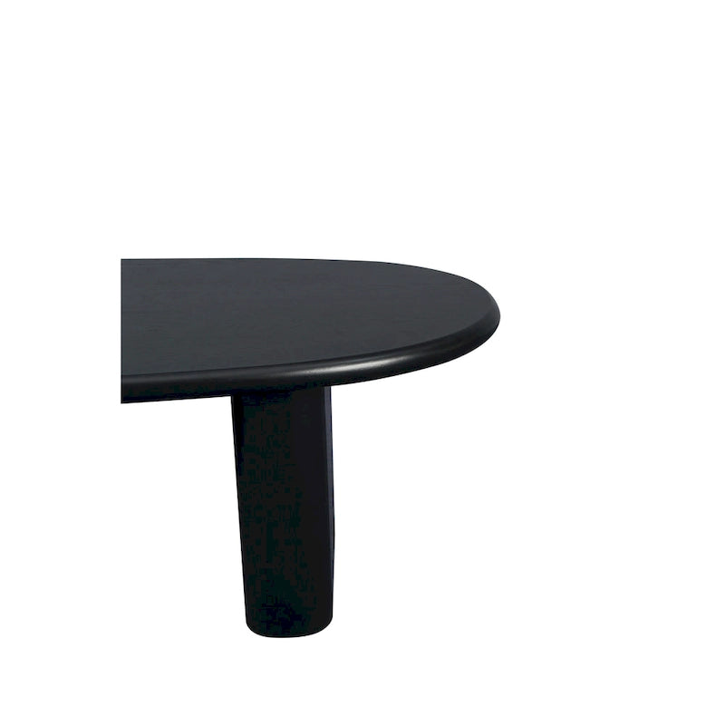 Table basse moderne Table basse ovale avec 2 pieds épais verticaux Bords arrondis, pour salons Noir antique