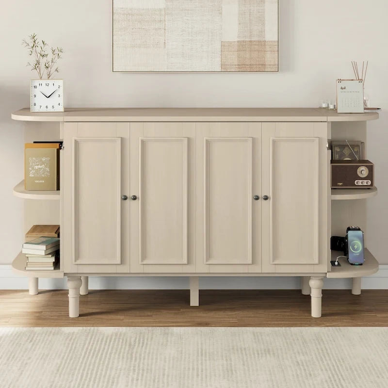 Lit escamotable de ferme, lit pliant plateforme, lit escamotable convertible de style commode/cube avec étagères incurvées et station de recharge