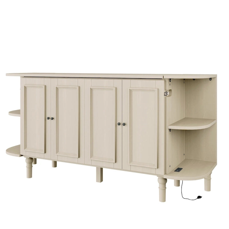 Lit escamotable de ferme, lit pliant plateforme, lit escamotable convertible de style commode/cube avec étagères incurvées et station de recharge