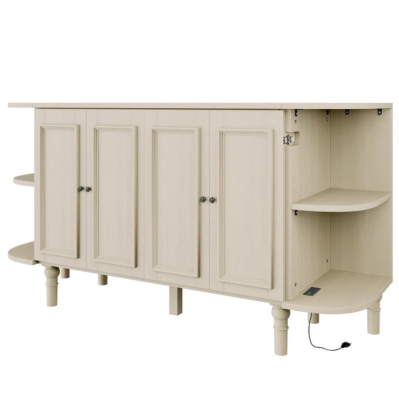 Lit escamotable de ferme, lit pliant plateforme, lit escamotable convertible de style commode/cube avec étagères incurvées et station de recharge