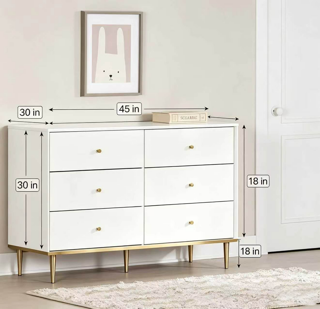 Commode double à 6 tiroirs