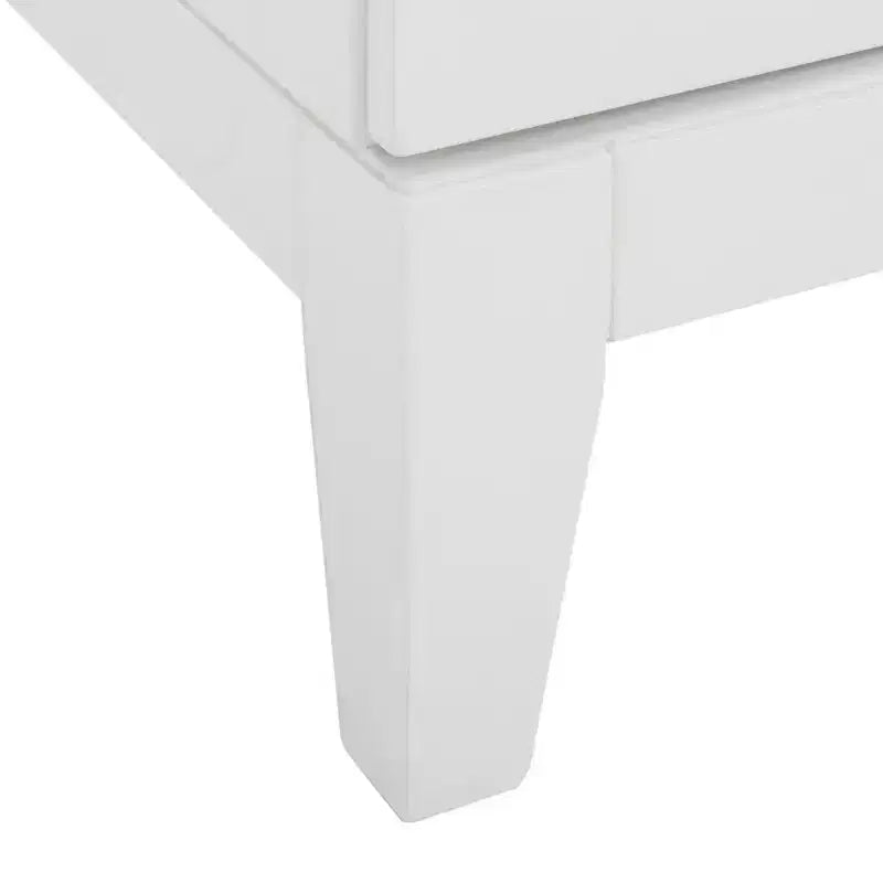 Table de chevet 2 tiroirs - Blanc/Or