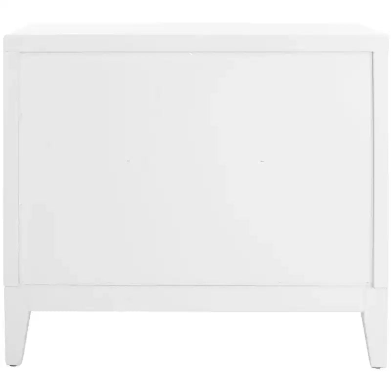 Table de chevet 2 tiroirs - Blanc/Or