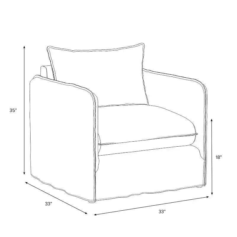 Fauteuil décontracté avec coutures anglaises