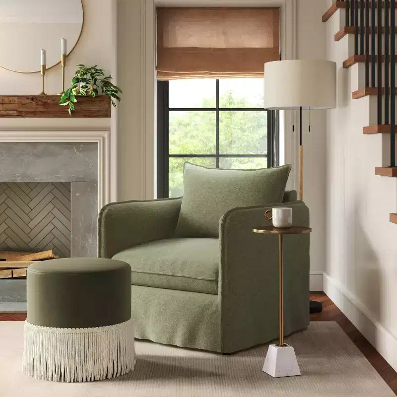 Fauteuil décontracté avec coutures anglaises