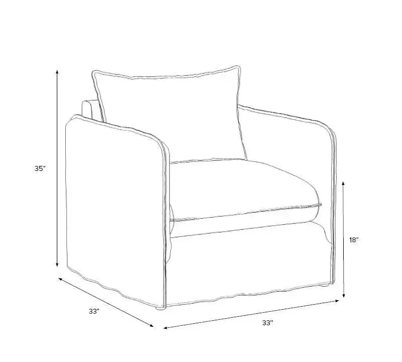 Fauteuil décontracté avec coutures anglaises