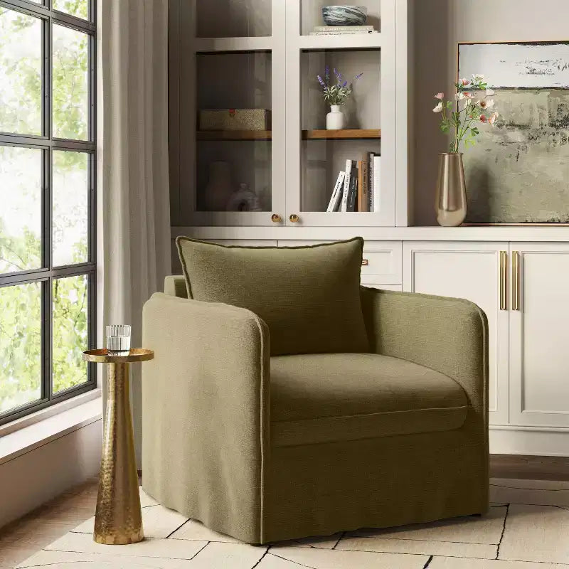 Fauteuil décontracté avec coutures anglaises