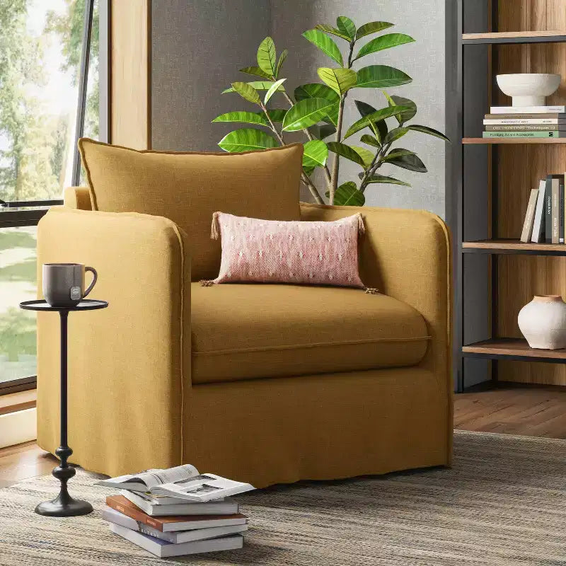 Fauteuil décontracté avec coutures anglaises