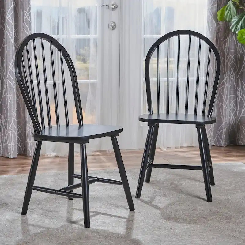 Chaise de salle à manger à dossier haut de style rustique avec fuseaux - 91 cm de haut