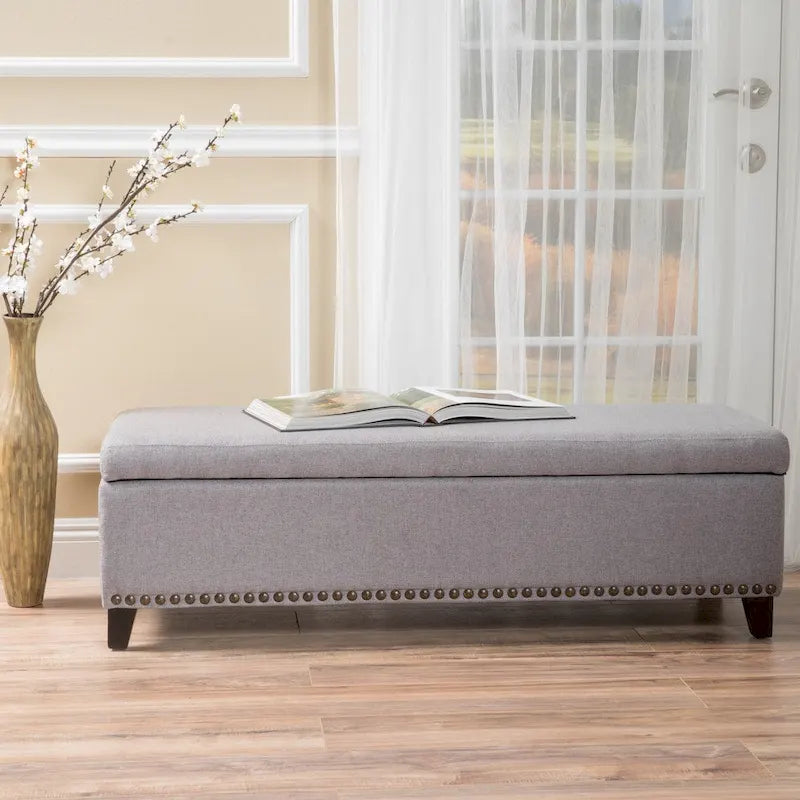 Pouffe de rangement en tissu