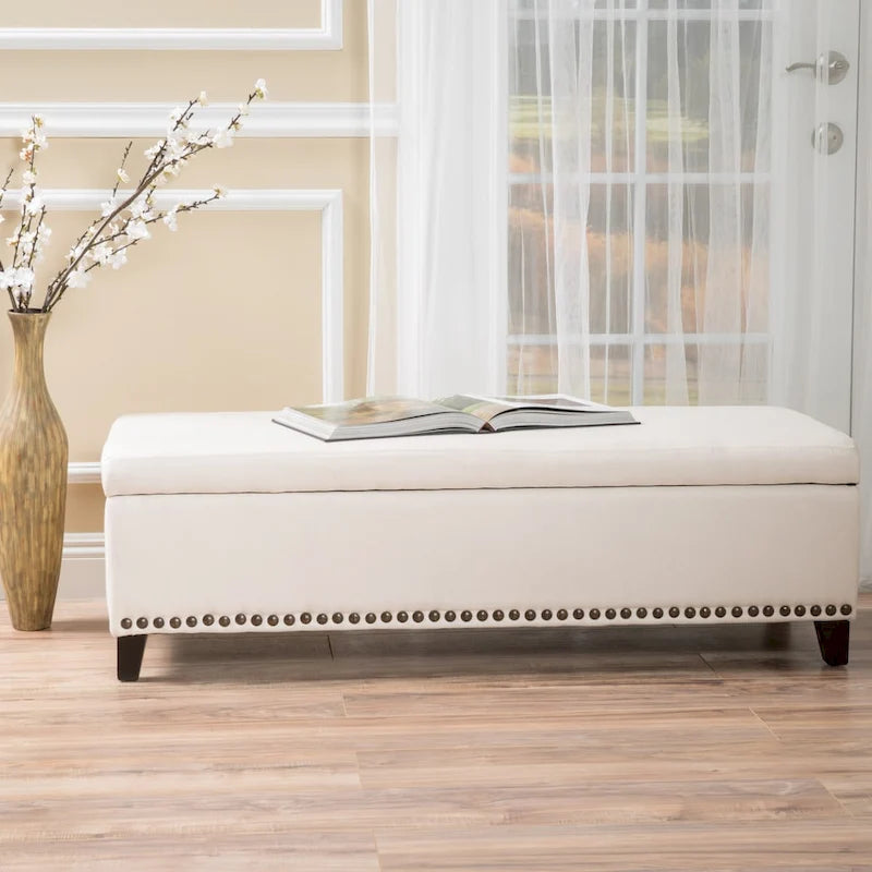 Pouffe de rangement en tissu
