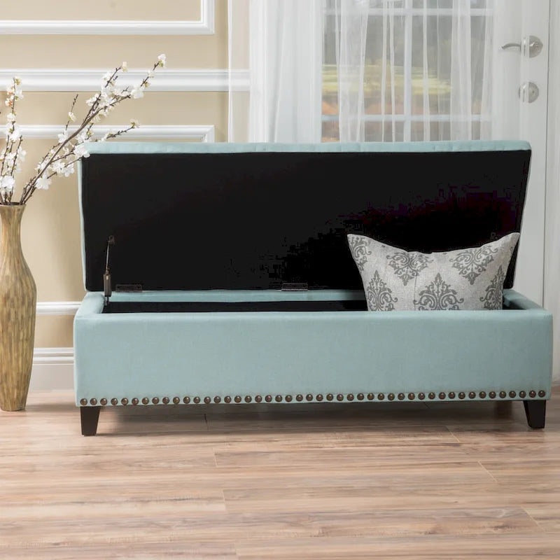 Pouffe de rangement en tissu