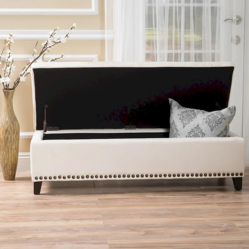 Pouffe de rangement en tissu