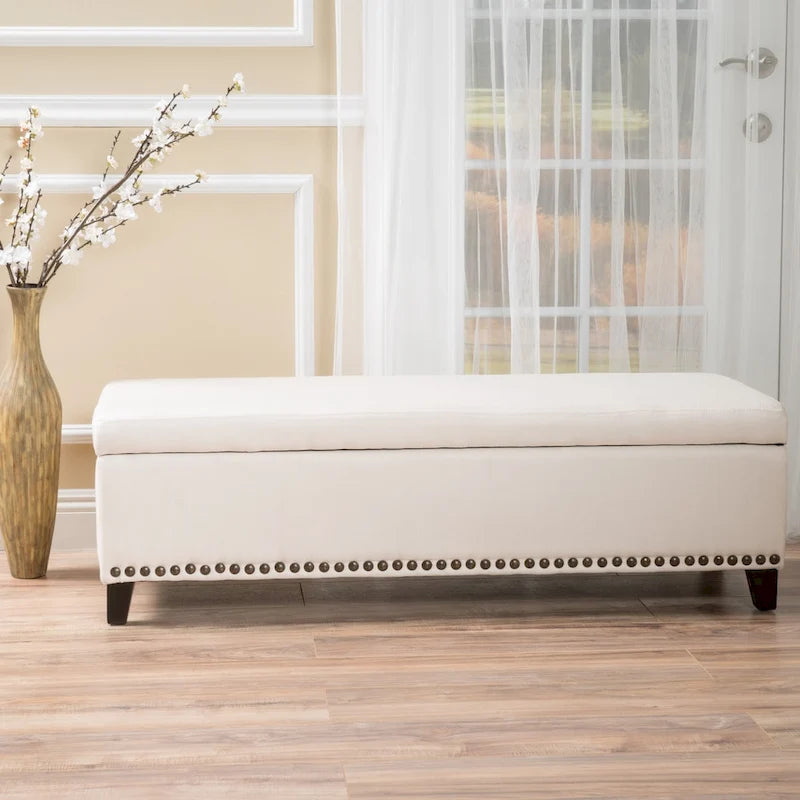 Pouffe de rangement en tissu
