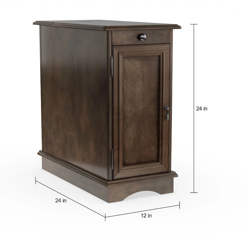 Table d'appoint de rangement multifonctionnelle en bois de 12 pouces