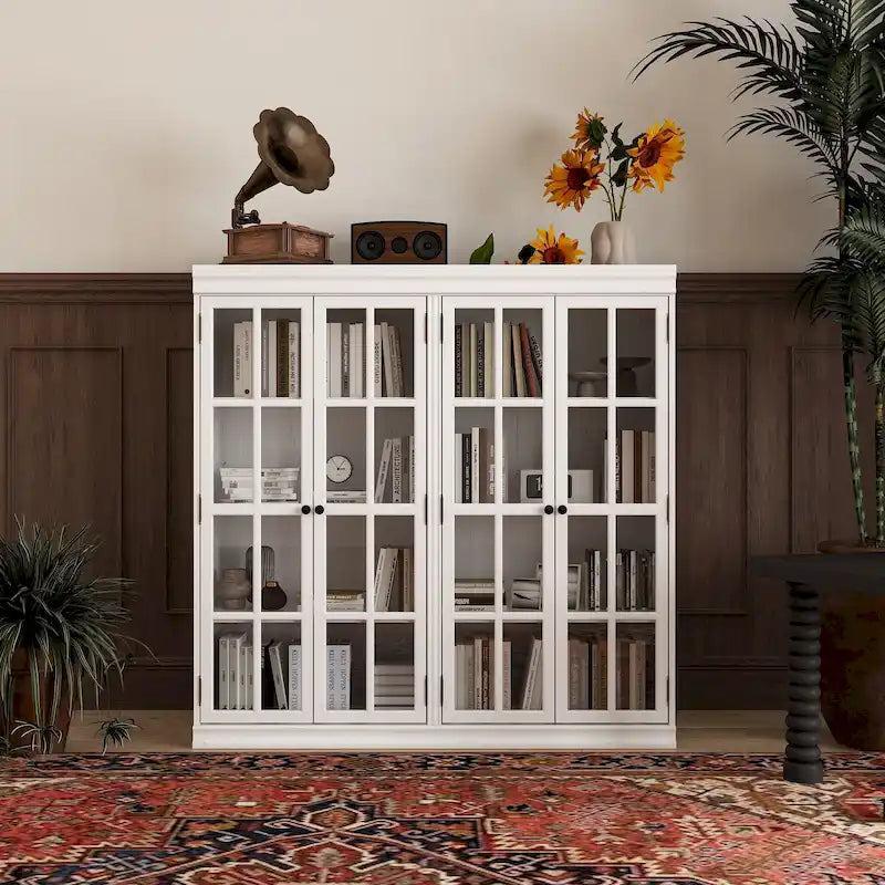 Buffet Armoire de Rangement Étagère Bibliothèque Meuble de Présentation Élégant