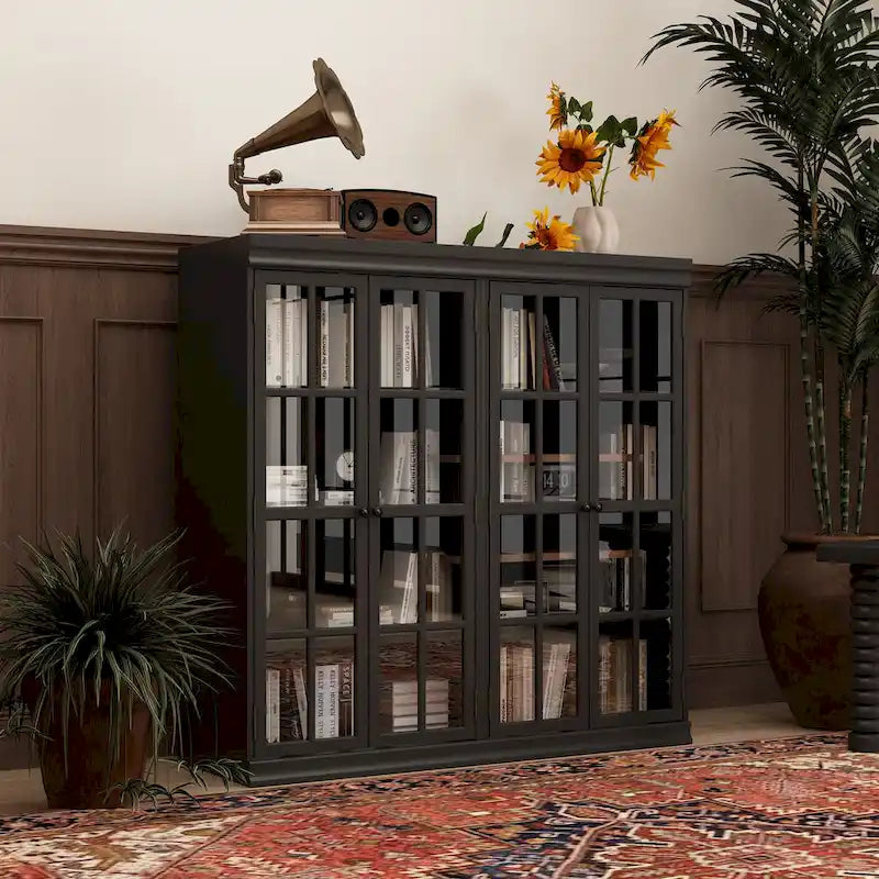 Buffet Armoire de Rangement Étagère Bibliothèque Meuble de Présentation Élégant