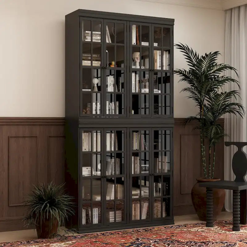 Buffet Armoire de Rangement Étagère Bibliothèque Meuble de Présentation Élégant
