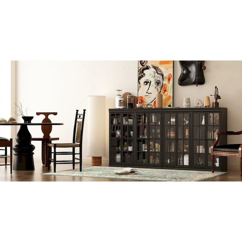 Buffet Armoire de Rangement Étagère Bibliothèque Meuble de Présentation Élégant