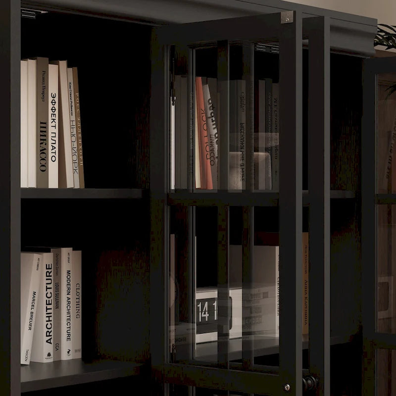 Buffet Armoire de Rangement Étagère Bibliothèque Meuble de Présentation Élégant
