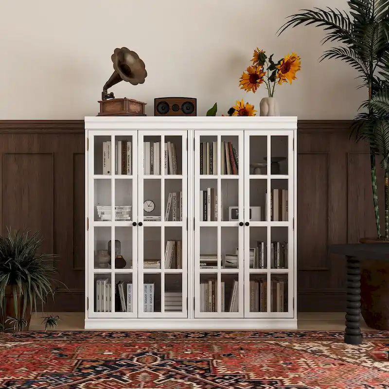 Buffet Armoire de Rangement Étagère Bibliothèque Meuble de Présentation Élégant