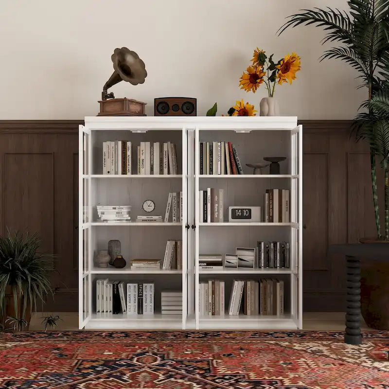 Buffet Armoire de Rangement Étagère Bibliothèque Meuble de Présentation Élégant