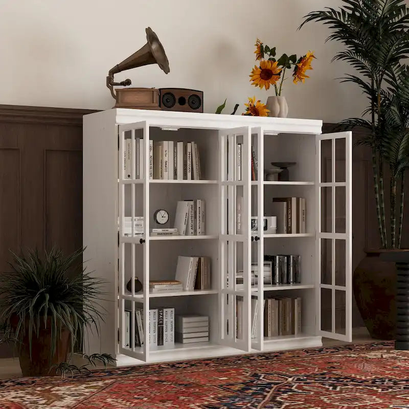 Buffet Armoire de Rangement Étagère Bibliothèque Meuble de Présentation Élégant