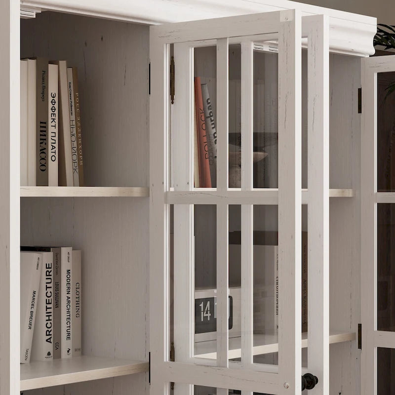 Buffet Armoire de Rangement Étagère Bibliothèque Meuble de Présentation Élégant