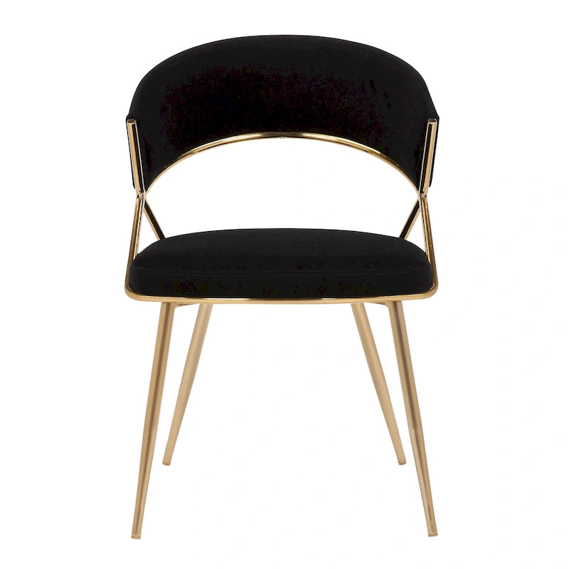 Chaise de salle à manger tapissée dorée