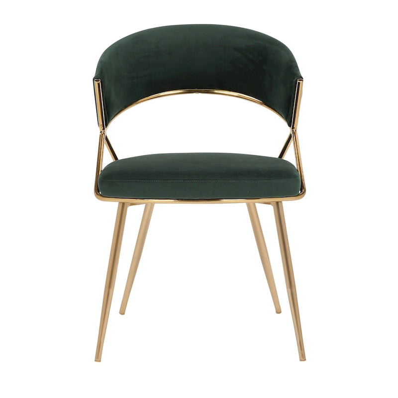 Chaise de salle à manger tapissée dorée