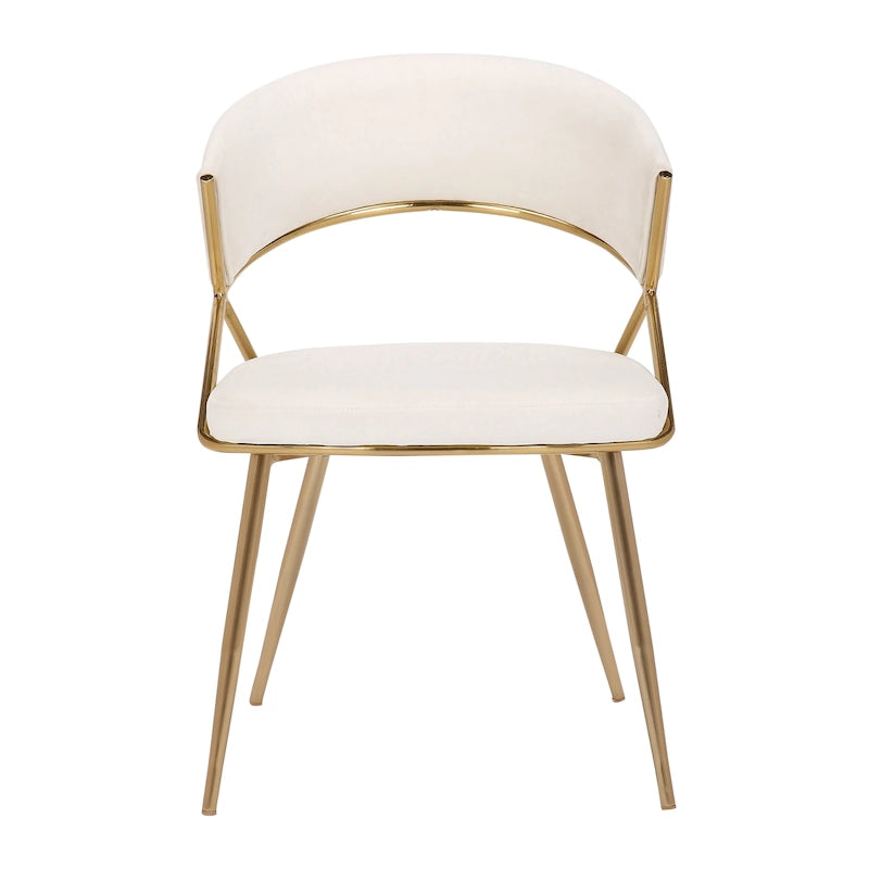 Chaise de salle à manger tapissée dorée