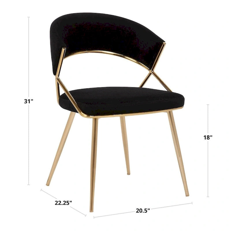 Chaise de salle à manger tapissée dorée