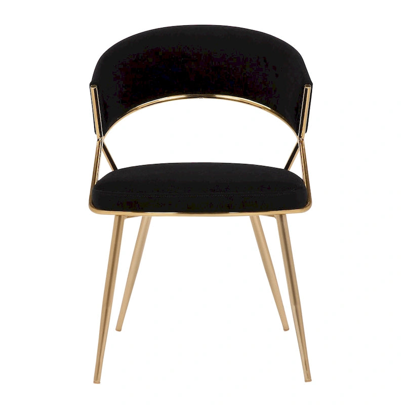 Chaise de salle à manger tapissée dorée
