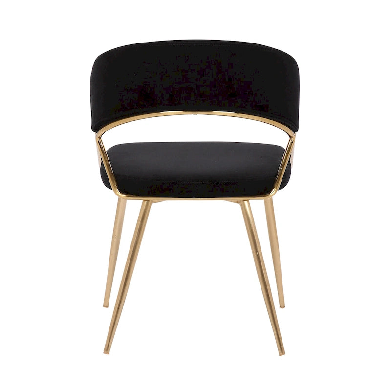 Chaise de salle à manger tapissée dorée